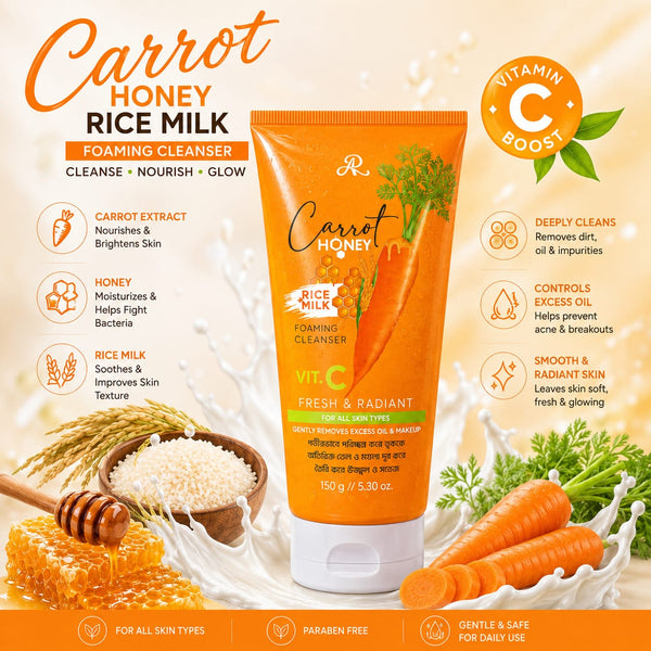 Carrot Honey Rice Milk Foaming Cleanser