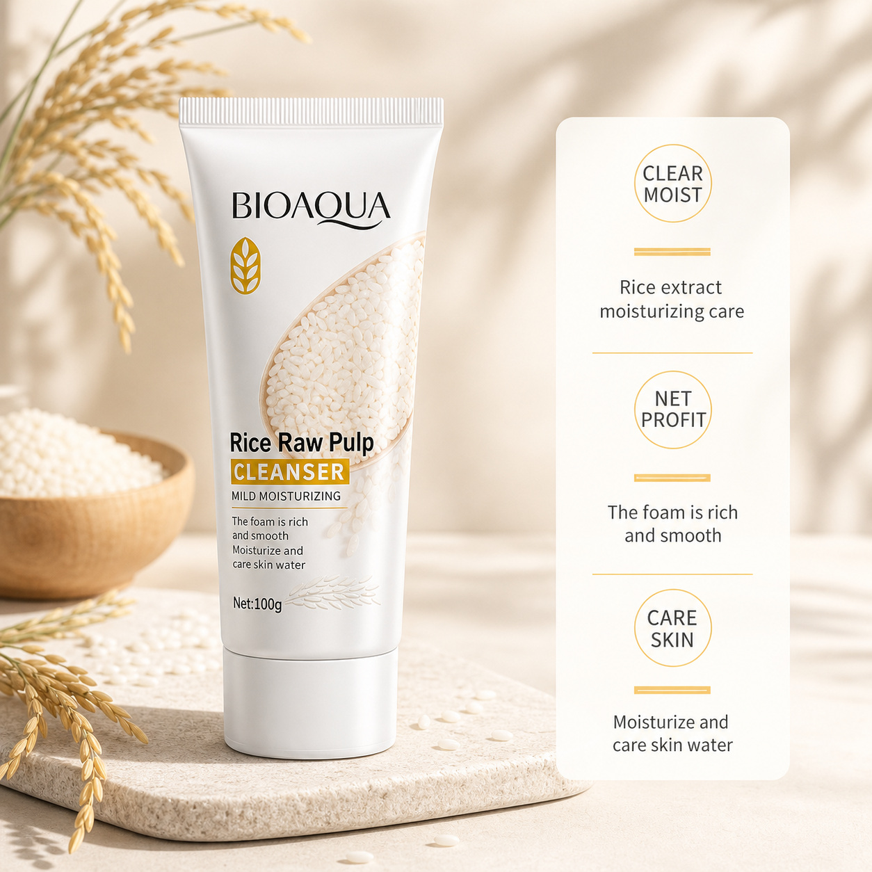 Bioaqua Rice Raw Pulp Facewash